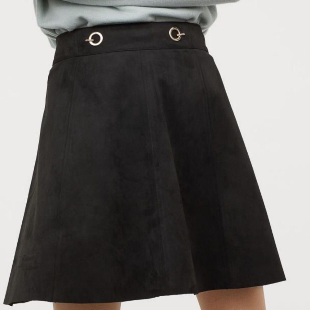 H&M Short Faux Suede Skirt
